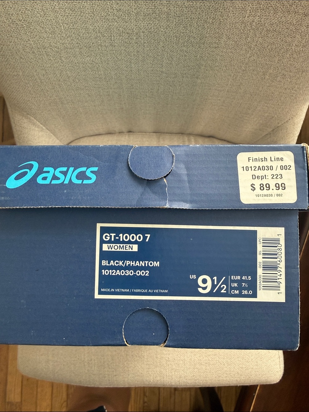 ASICS  Black GT-1000 7 Shoe Box with Branding